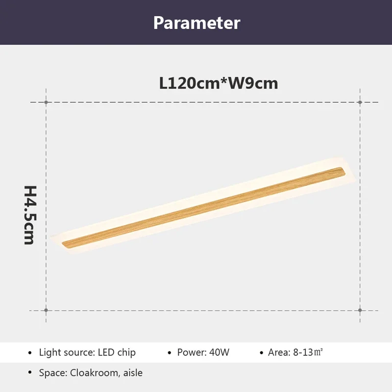 Imagem -04 - Nordic Wood Grain Led Lâmpada do Teto Luz Moderna do Corredor Longo Luz do Corredor para Entrada Quarto Manto Varanda Luz de Varanda