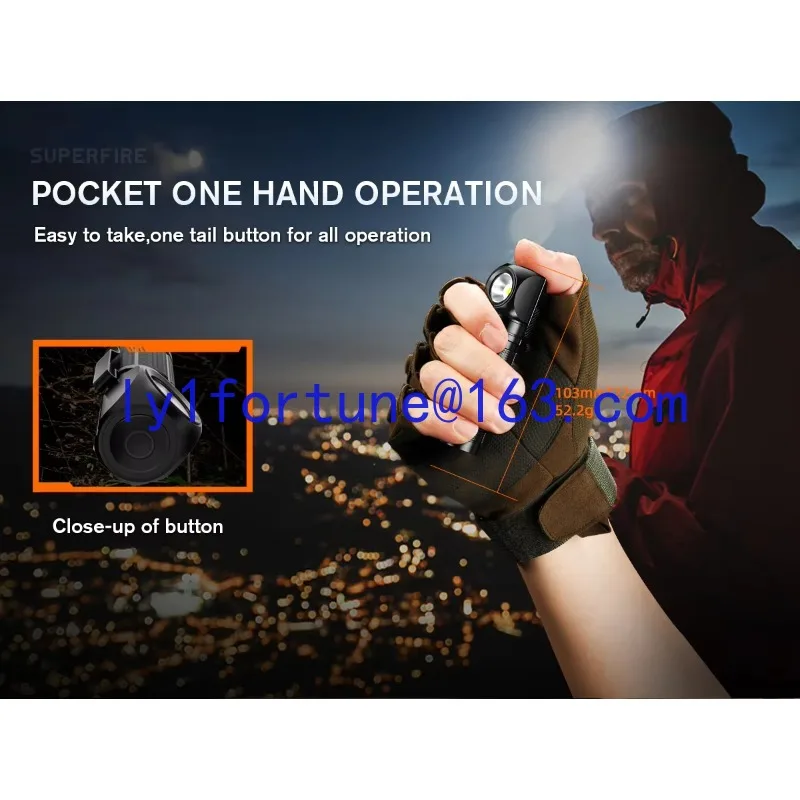 600 Lumens Rechargeable LED Headlamp 90 Degree Right Angle Headlamp with Multifunctional Magnetic Headlamp