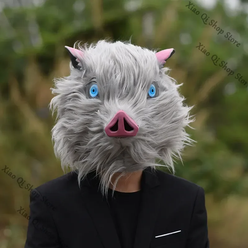 

Demon Slayer аниме Ambitus Hashibira Inosuke маска с капюшоном Хэллоуин забавный COS квадратический элемент реквизит