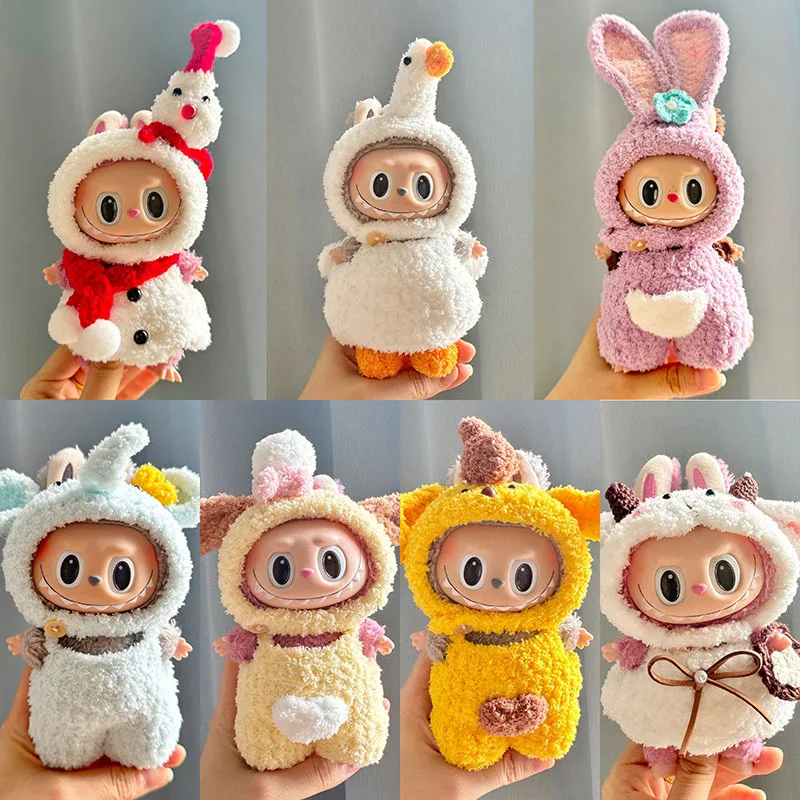 

17cm Cute Doll'S Clothes Outfit Hoodie Mini Handmade Kawaii Plush Korea Kpop Exo Elephant Rabbit Dog Labubu Idol Dolls Clothing