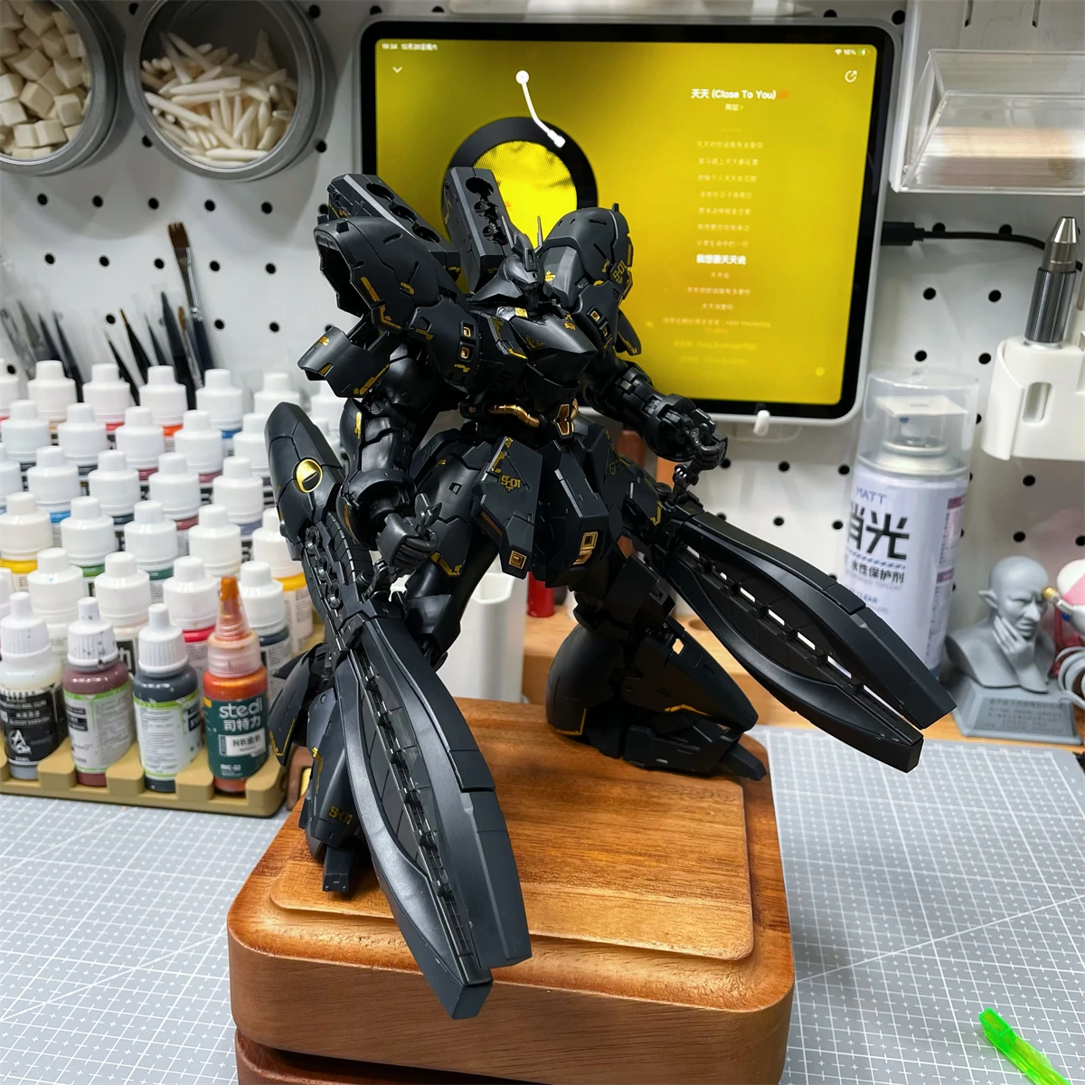 SIHAI 1/144 RG Msn-04 Sazabi noir Double corne entonnoir assemblage modèle Kit anime figurine en plastique Robot modèle poupée jouet cadeau