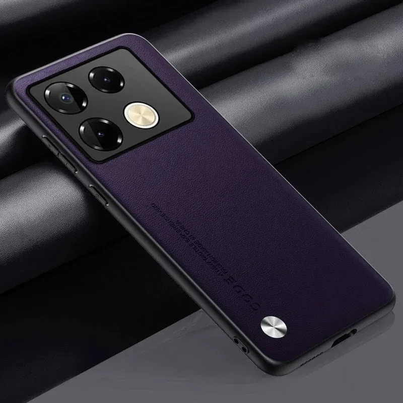 

For Infinix Note40 Pro Plus 4G 5G Case Luxury Plain Leather Matte Back Cover For Infinix Note40 Pro Plus Shockproof Bumper Funda