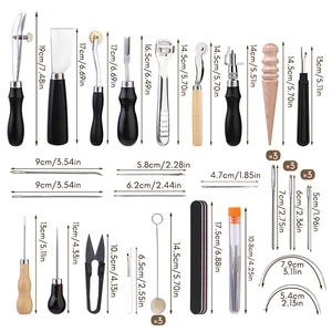 Kraball Professional Professional Leather Craft Tool Tool Kit de reparación de costura a mano Cosa Punch Punch Talling Work Groover Tool Tool Set 10 mejores kit de cuero de ventas - №4