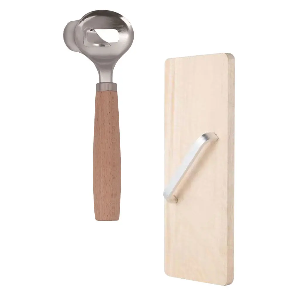 

1Set Home Stainless Steel Sliced Noodles Cutter with Wood Handle Non Slip Dough Cutter Kitchen Noodles Maker Manual