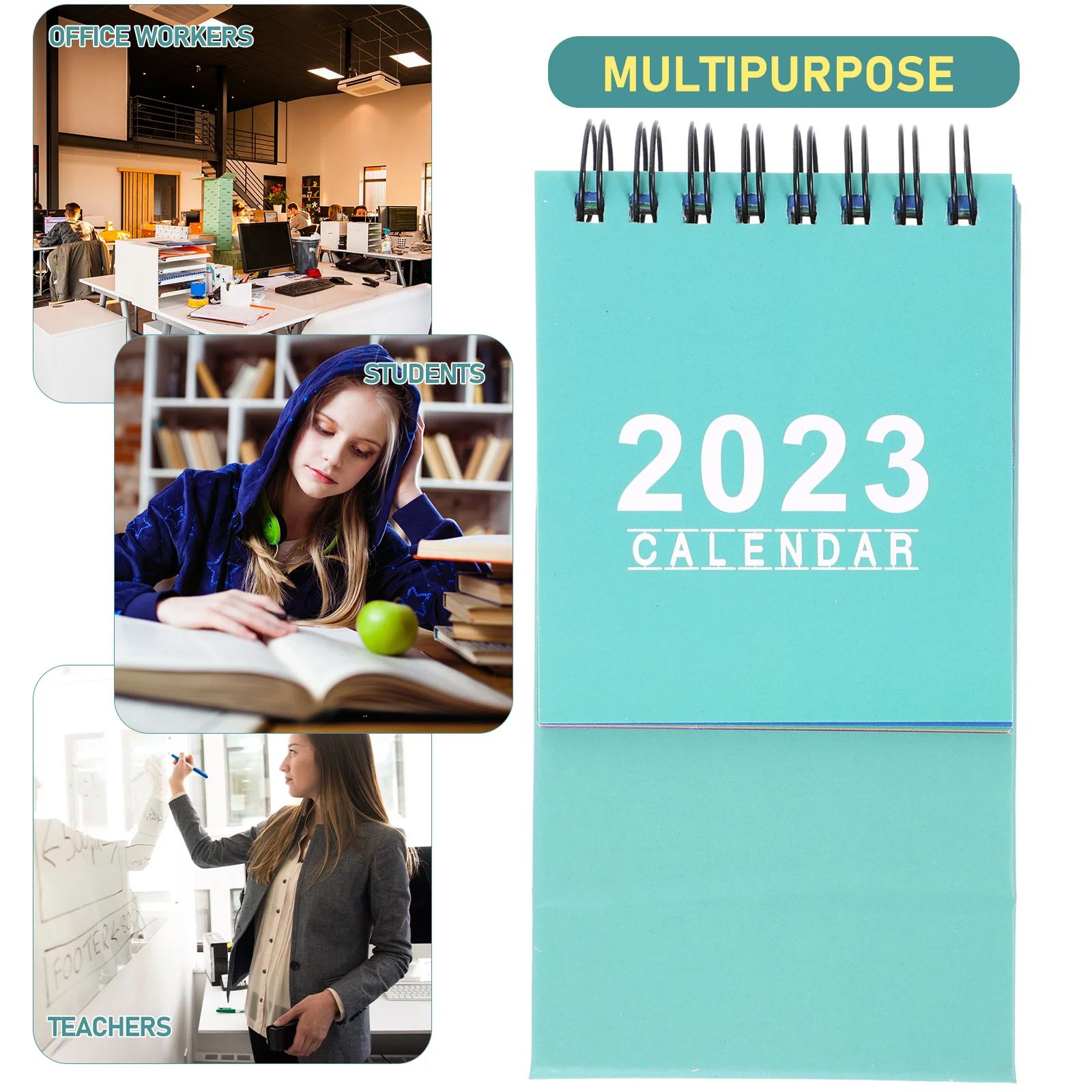 

Mini Desk Calendar 2024 Standing Table Office Accessories Small Coil Calendar Green Decorations for Home Exquisite Decorative