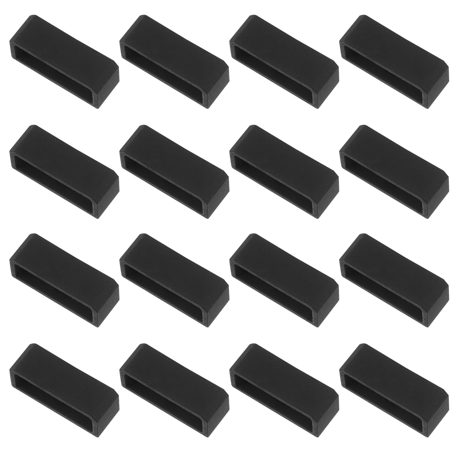 

16pcs Silicone Bezel Watch Band Wrist Keepers Durable Flexible Secure Holder Sports Style Replacement Strap Loop Ring