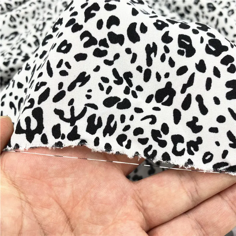 1/2/3m Leopard Print Non Transparent Chiffon Fabric Soft Clothing Lining Handmade DIY Sewing Material By The Meter