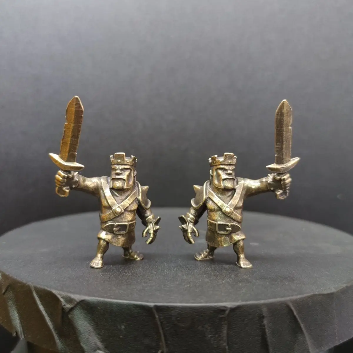 

Solid Brass Warrior Figure - Antique Finished Game Character Sculpture, Collectible Miniature for Desk & Shelf Display