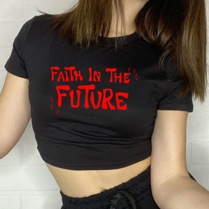 

Faith In The Future Band Tours Women Cropped Top Causal Harajuku T Shirts Streetwear Baby Tee Y2k Clothes Fashion Womens Tops