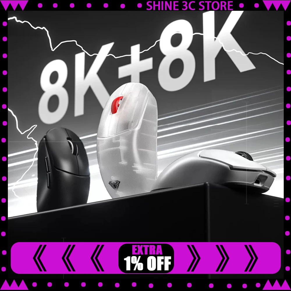 AULA SC580 EVO Mouse Tri Mode Wireless Mouse 8000Hz Polling Rate,500mAh,60grams Lightweight Gaming Mice PC Accessories