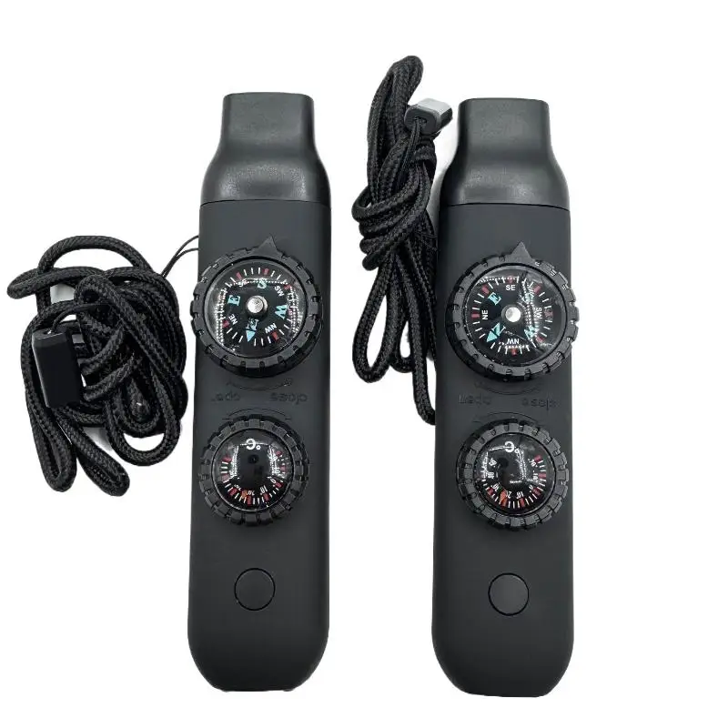 Sifflet de survie 7 en 1 avec boussole, outil de survie Portable éclairé par LED, Camping randonnée en plein air, sifflet multifonctionnel