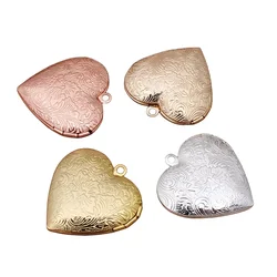 BoYuTe (10 Pieces/Lot) 29*27MM Metal Brass Heart Shaped Photo Locket Factory Direct Wholesale Locket Pendant