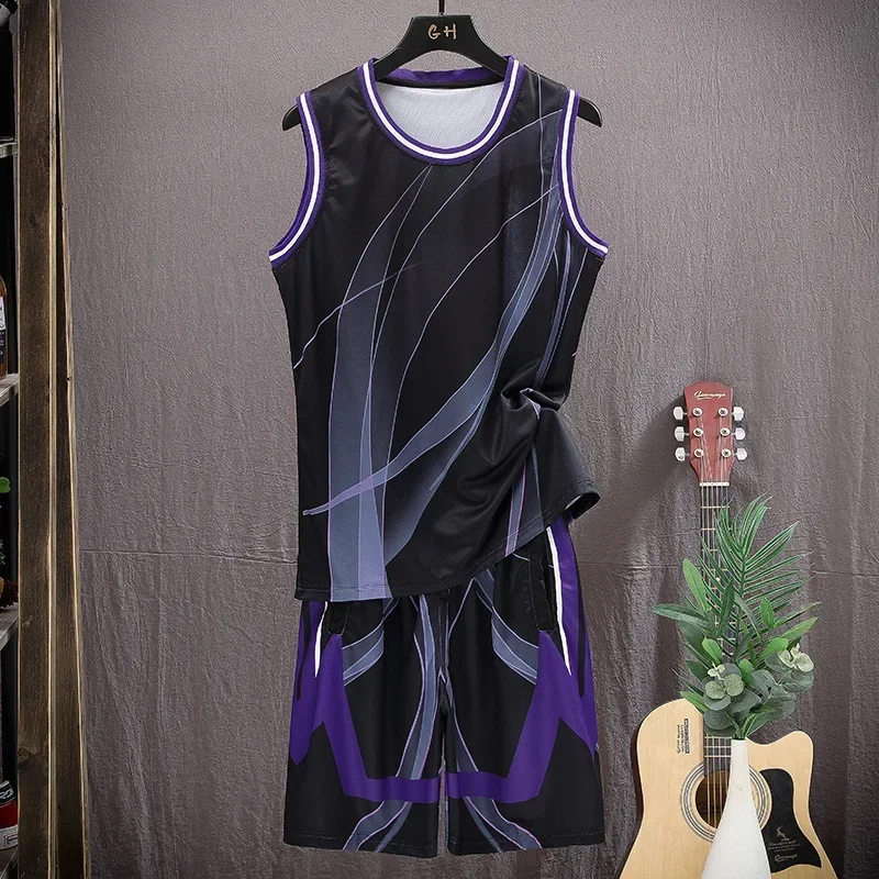 Foreign Trade New Summer Men's Tank Top Casual Sports Set Youth Running Basketball Jersey