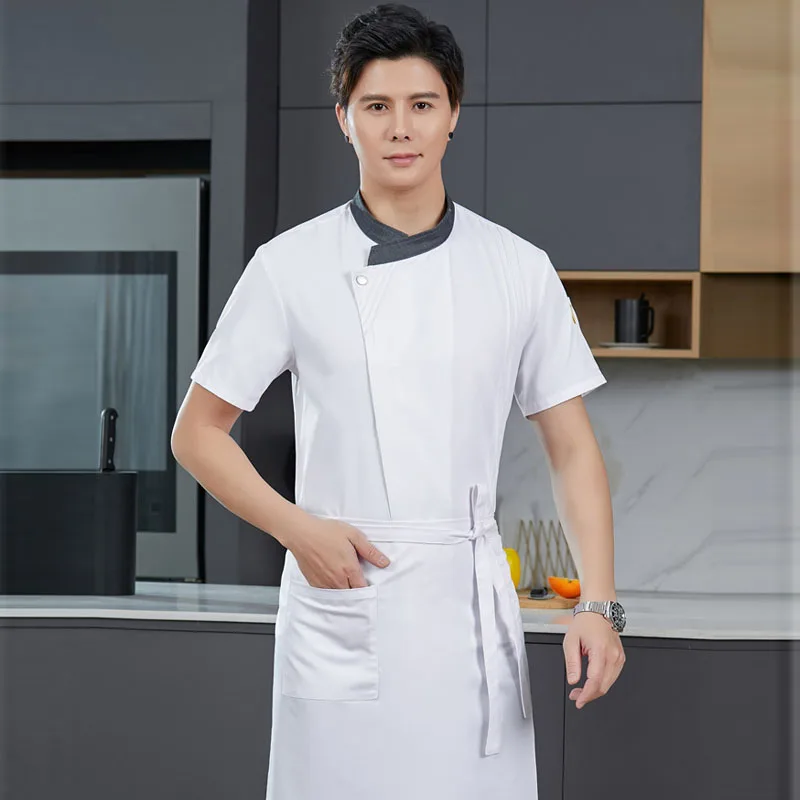 Chef Jacket Summer Hotel Cooking Uniform Restaurant Kitchen Cook Shirt Catering Overalls Cafe Bakery Waiter Working Clothing