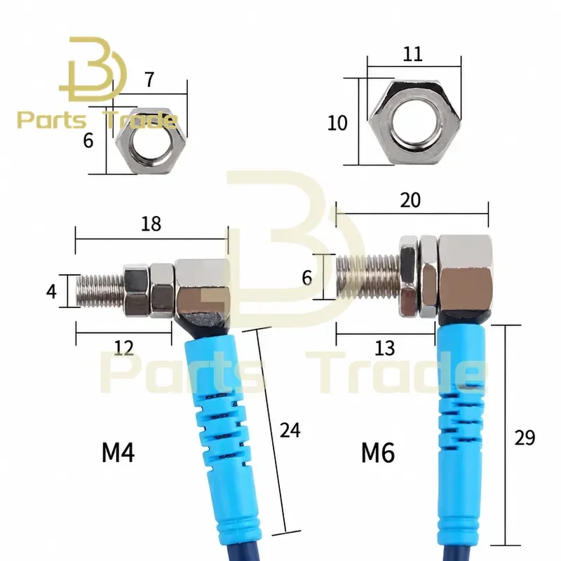 for SYM04D-T20N/L-TZ M4 M6 Miniature Right-angle Diffuse Reflection Laser Sensor Visible Light Infrared Induction 24V
