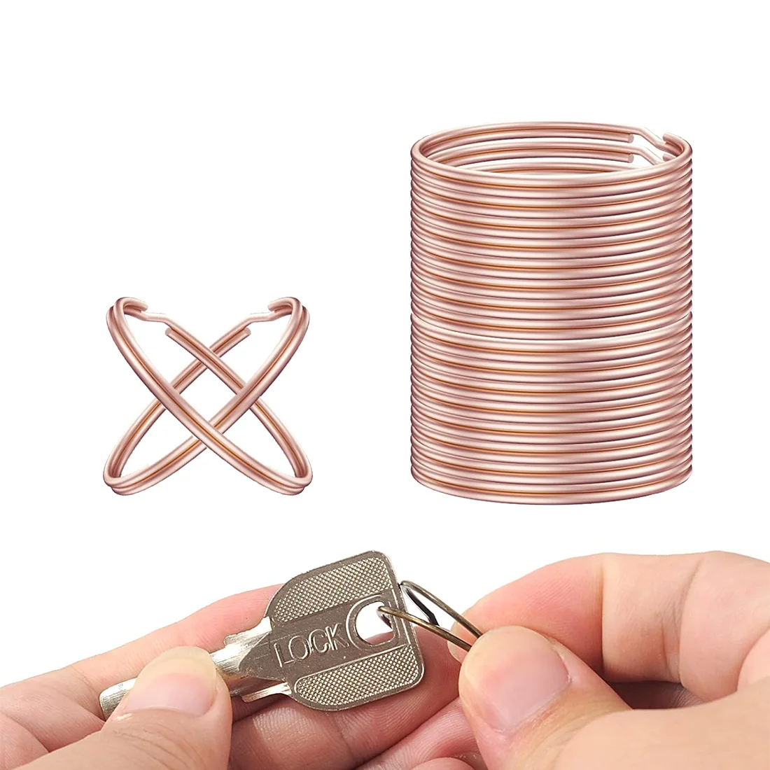 10/20/60/100Pcs Metalen Sleutelhanger Afneembare Split Sleutelhanger Voor Thuis, Auto, Kantoor Sleutel Accessoires Diy Craft Maken Kit (25Mm)