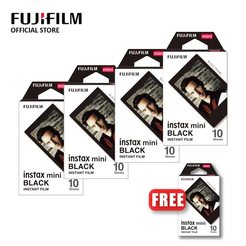 Fujifillm Instax Mini إطار أسود ملون فيلم 10/30/50 ورقة لكاميرا Fujifillm Instant Mini 12,11, 9, 8 7s للطابعة SP-1/2