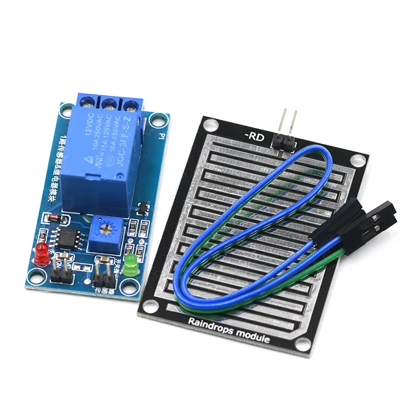 12V Raindrop Control Relay Module Leaf Surface Waterless On-Off Switch Automatic Control Raindrop Sensor