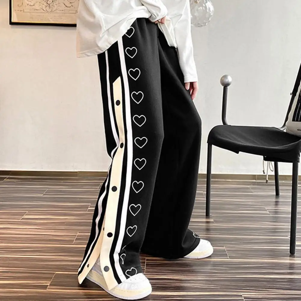 Harajuku Wide leg Pants Men Basketball Sweatpants Side Split Joggers Pants Loose Casual Trousers for men pantalones hombre