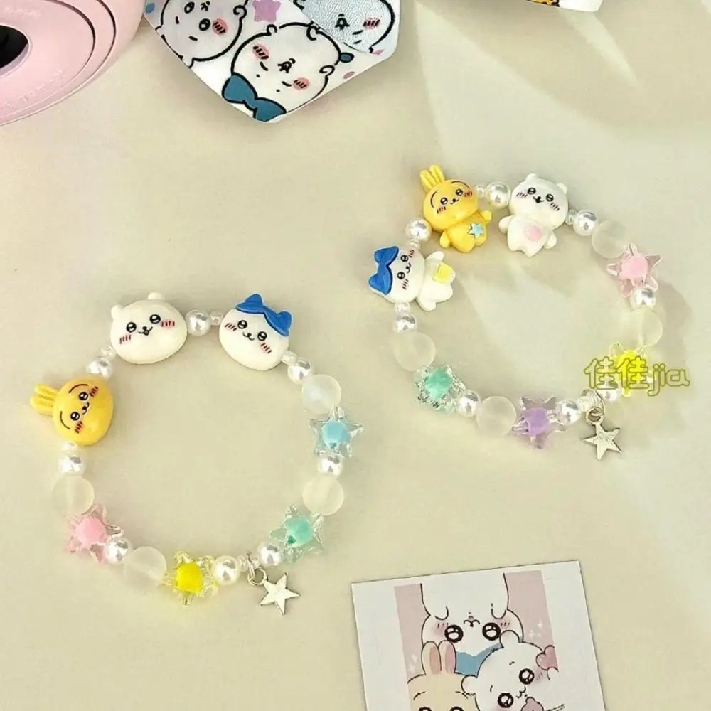 Kawaii Chiikawa Anime Series Bracelet Hello Kitty Y2K Crystal Bracelet Girls Kawaii Jewelry Ornaments Accessory Birthday Gift