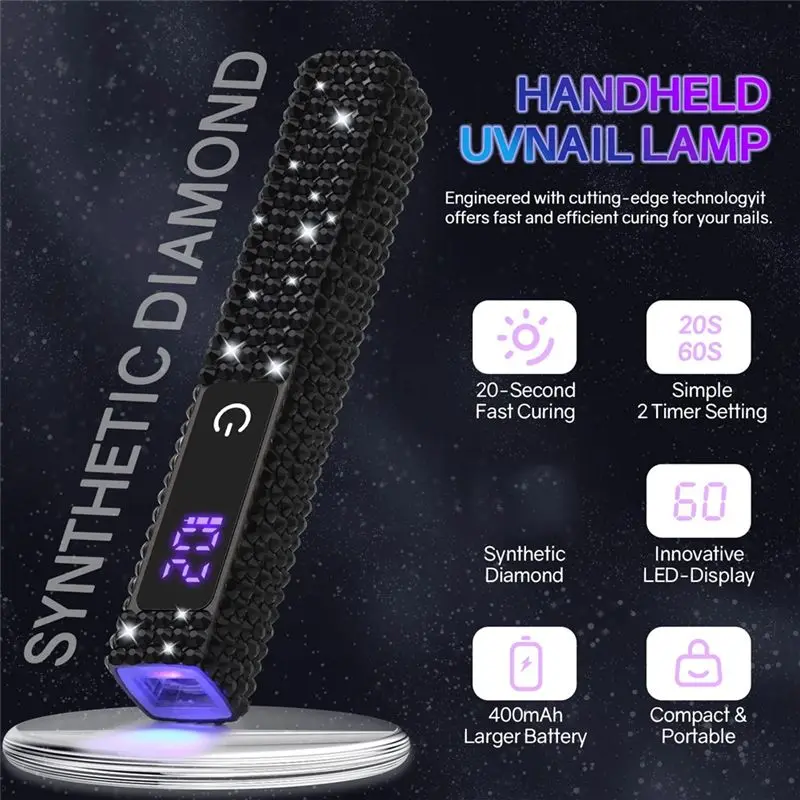 BHBD-Portable Salon Quick Dry USB Nail Dryer, Home Mini Nail Drying Light Therapy Tool, LED Nail Lamp Flashlight Pen