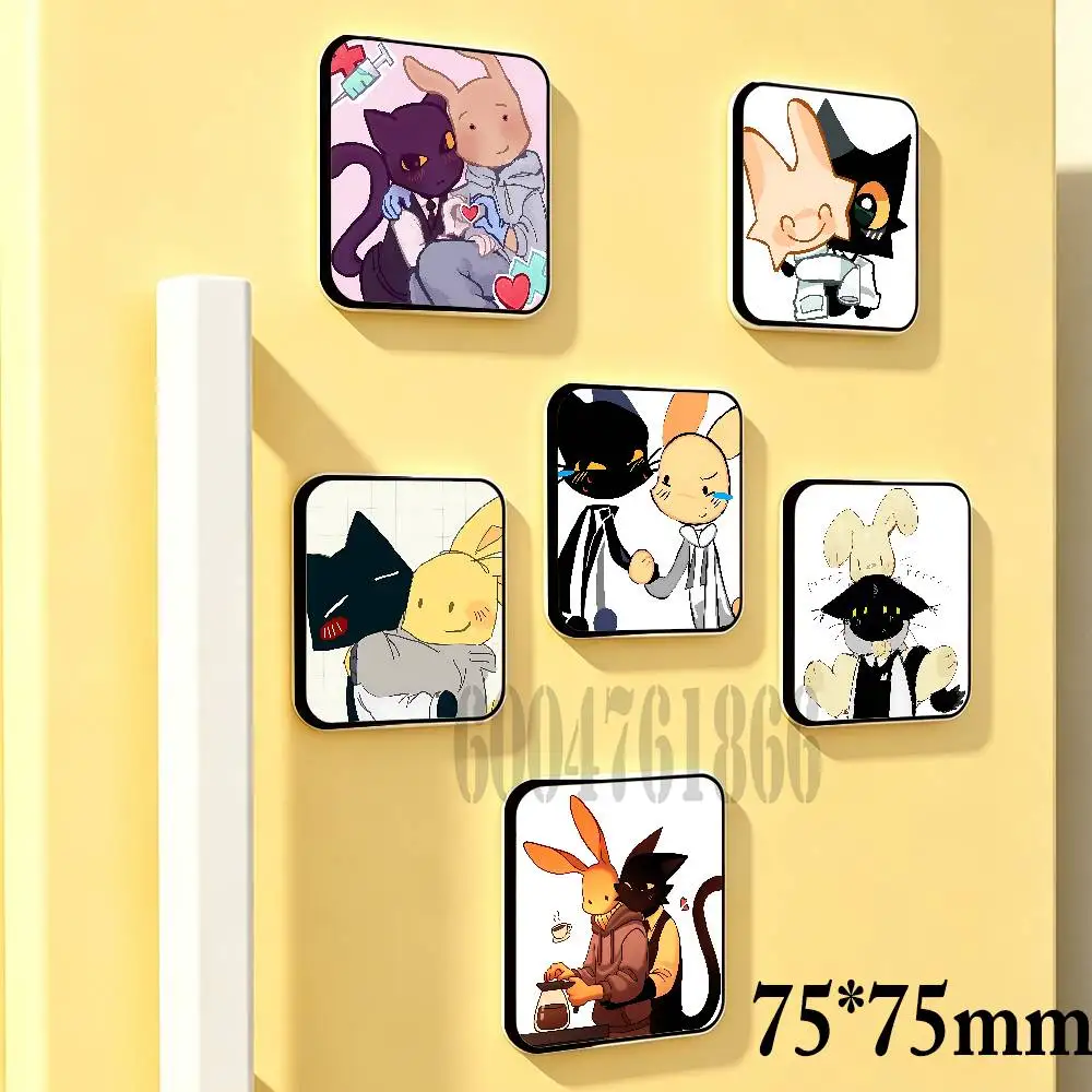 Intern and S-Secret Agent 75mm Square Cute Fridge Magnet Decorative Refrigerator Magnet Home Kitchen Decoration Souvenir Gift