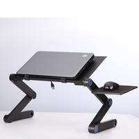 Laptop Desk Stand Good Air Circulation Folding Standing Lightweight Table Portable Adjustable Height Vent Hole Metal