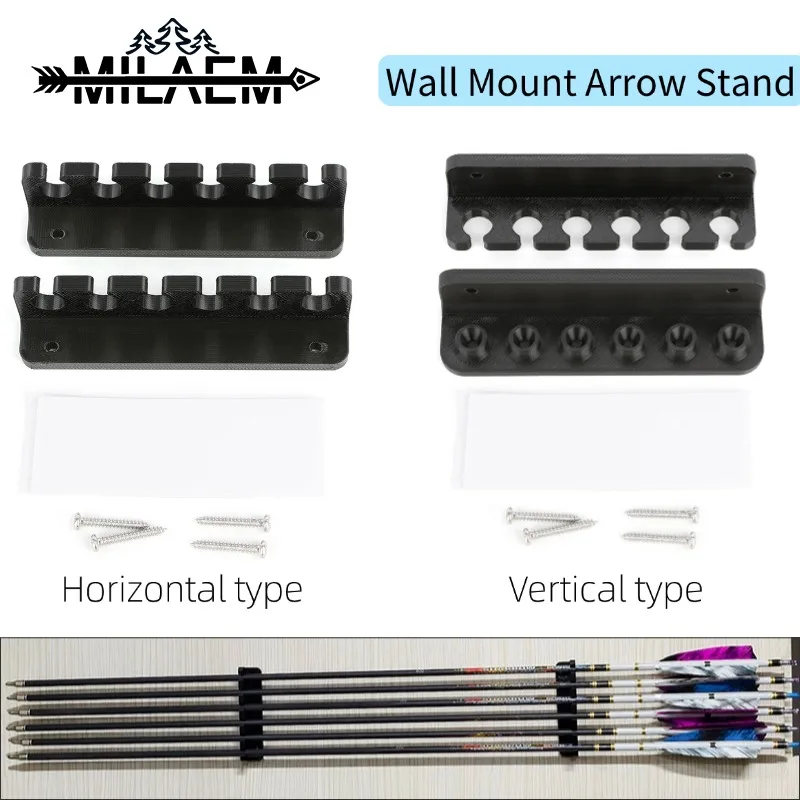 

Archery Wall Mount Arrow Stand Can Hold 6pcs Arrows Use for Carbon/Wood/Bamboo/Aluminum Arrow Bow Shooting Display Storage Rack