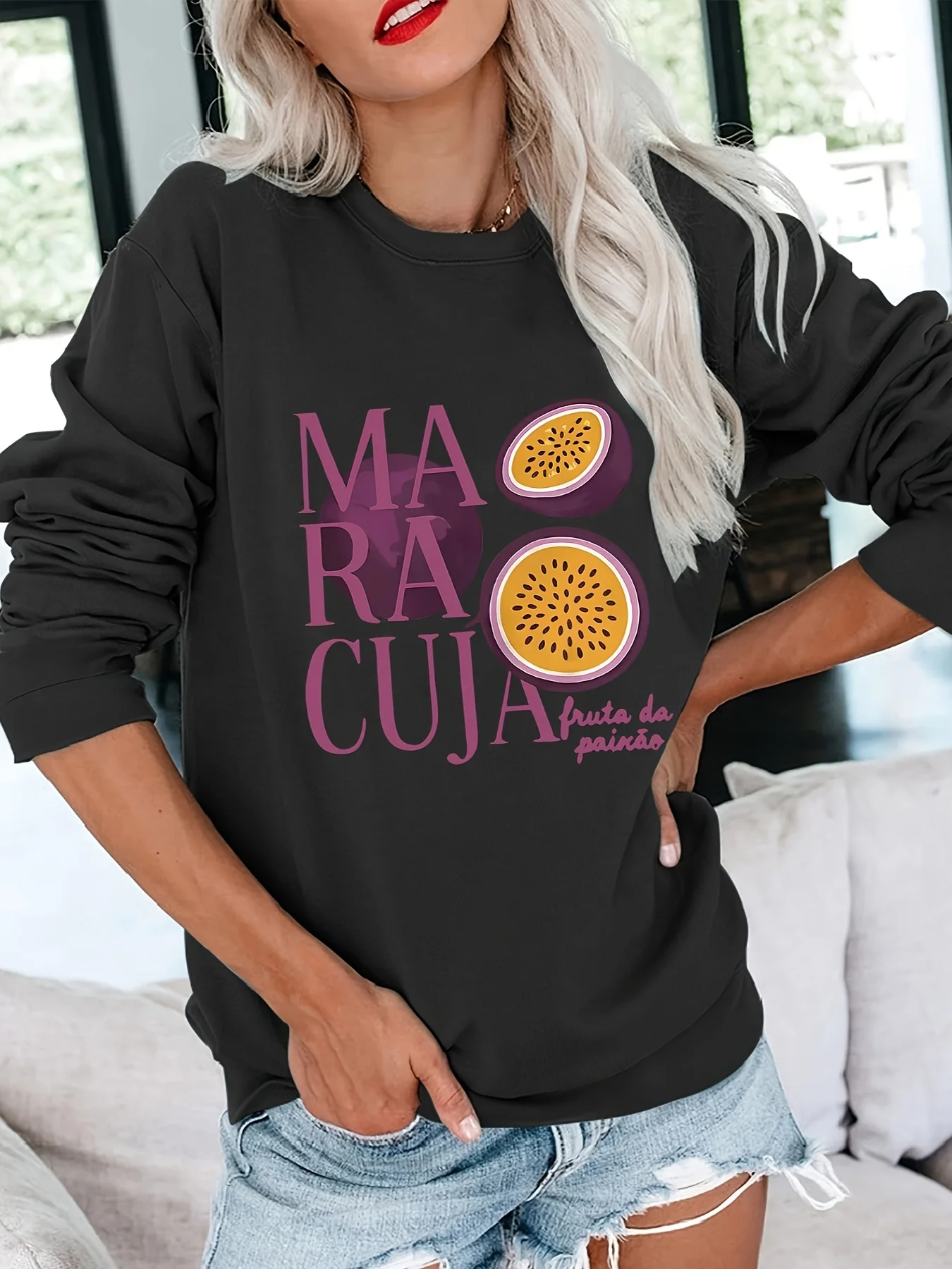 

Fruit Graphic Printing Autumn and Winter Pure Cotton Men's and Women's Sweatshirts Outdoor Sports Leisure Fashion Trend Clothing