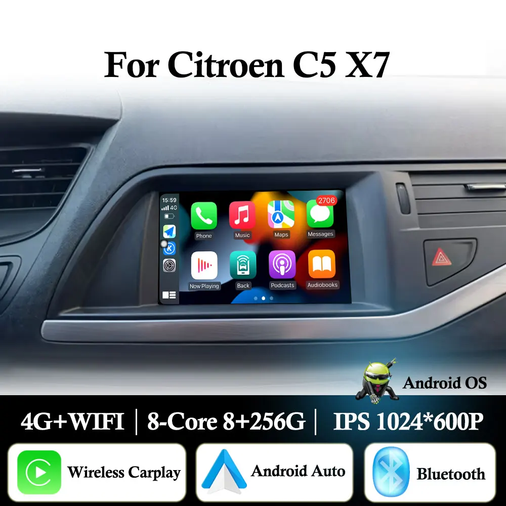 7' Android 16 For Citroen C5 X7 Car Radio Multimedia Video Player Touch Screen Navigation GPS Bluetooth WIFI DSP Stereo