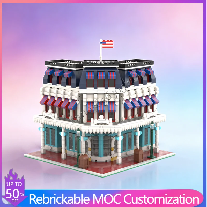 

2802 деталей, средневековая кондитерская лавка, набор MOC, модульный конструктор, креативный дизайн, игрушка для самостоятельной сборки, подарок на день рождения