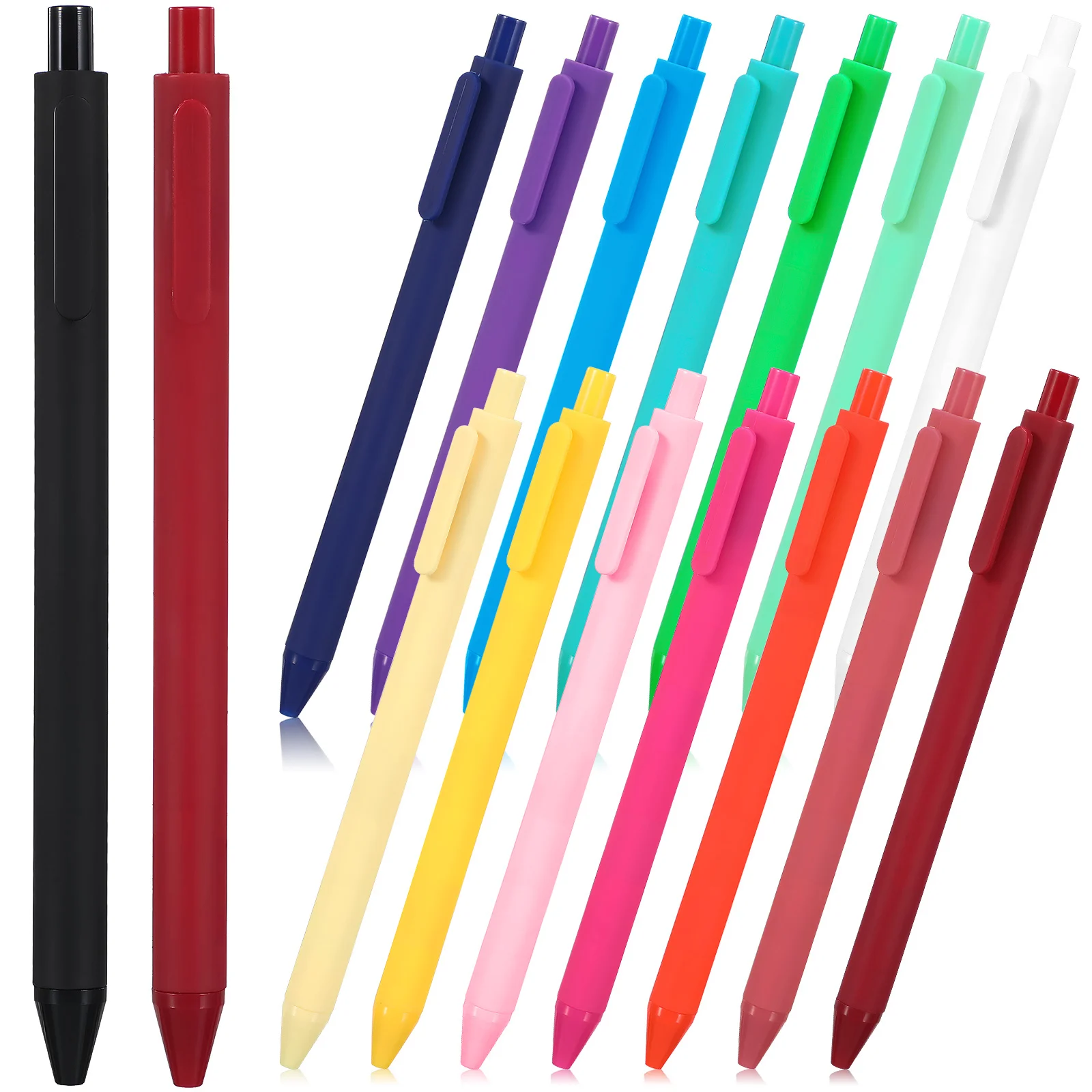16pcs Retractable Gel Roller Sign Pens Note Taking Writing Stationery Smooth Fine Supplies Signature Pens