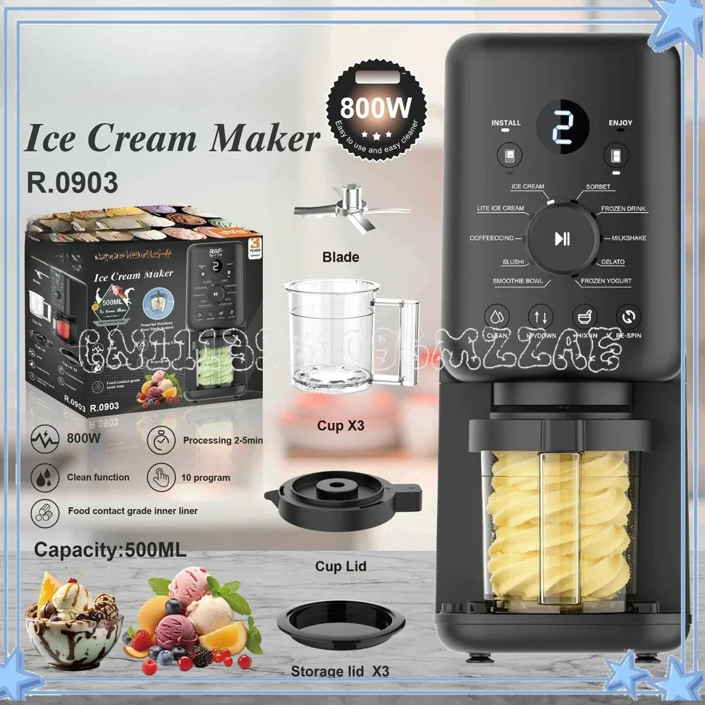European Ice Cream Machine Household Multifunctional Soft Ice Cream Smoothie Machine Milkshake Yogurt