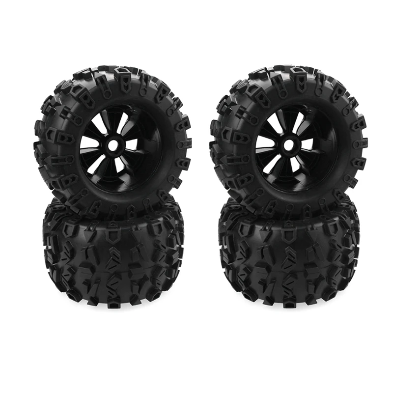 ABJL-4Pcs 1/8 Scale RC Monster Truck Tires And Wheels Set Glued For Traxxas Maxx Tmaxx E-Revo Revo 3.3, JLB Cheetah Monster