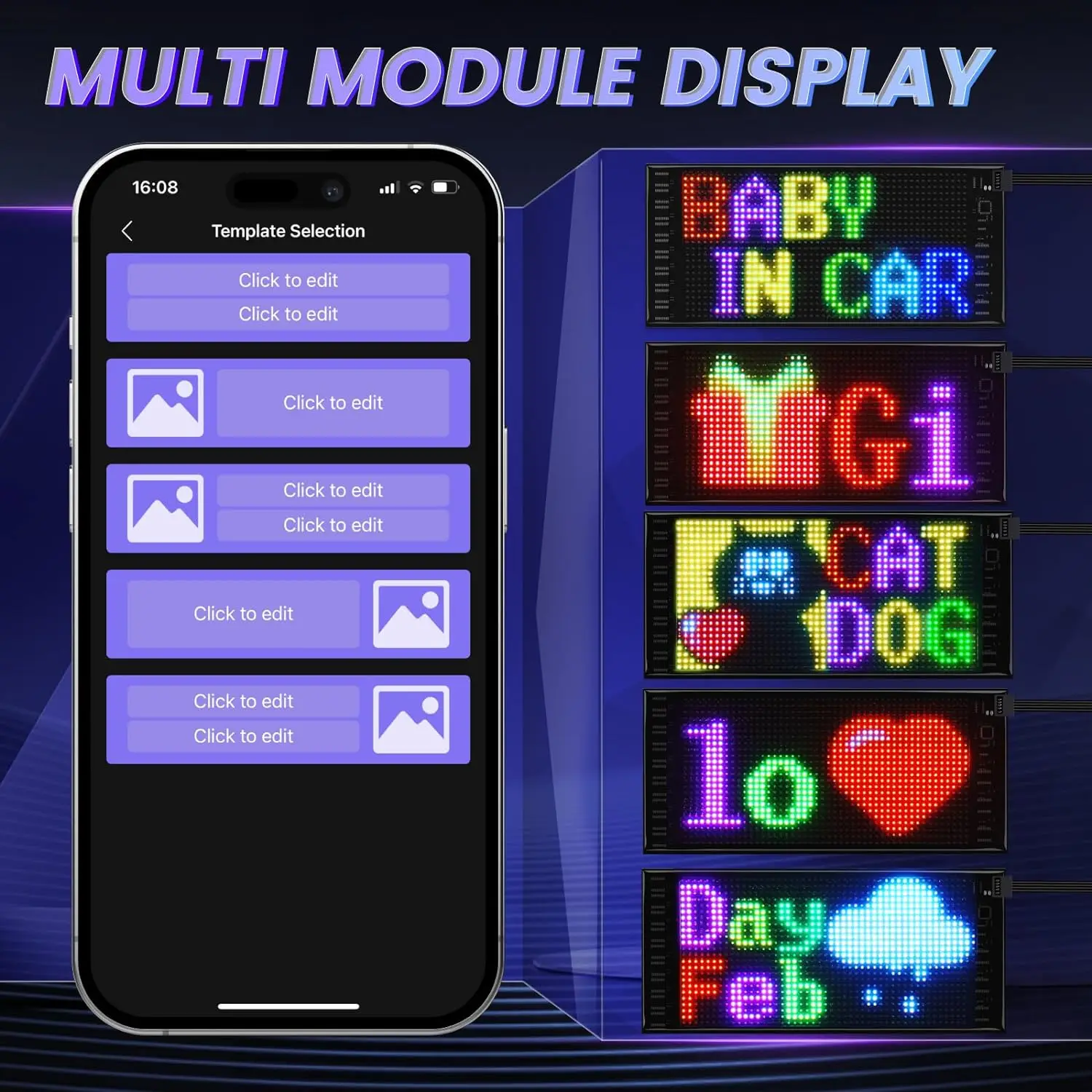 Imagem -04 - Double Row Scrolling Led Light Sign Bluetooth App Controlado Carro Texto Personalizado Mensagem Padrão Programável