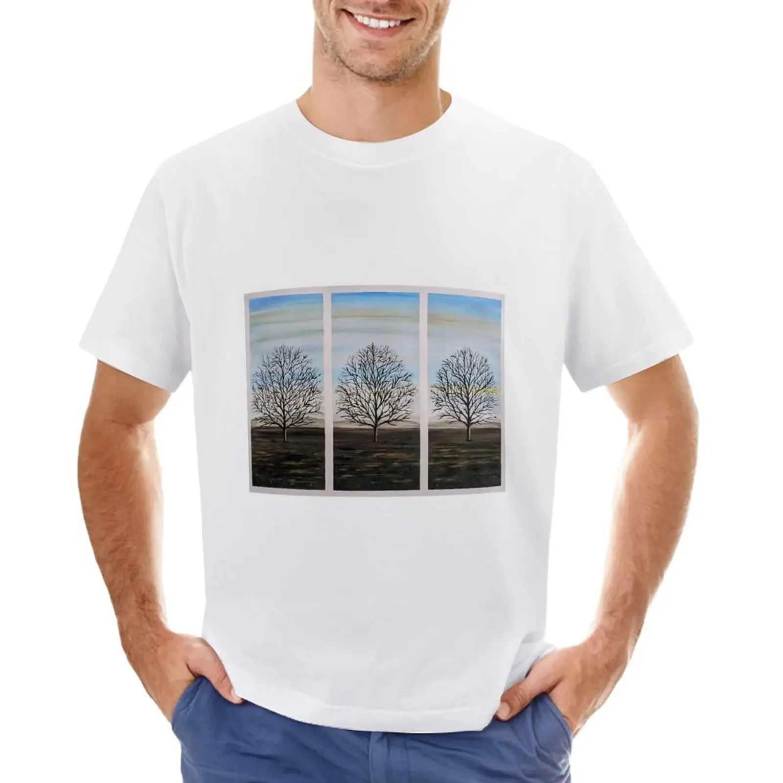 

Tree Triptych T-Shirt vintage clothes hippie clothes customizeds workout shirts for men