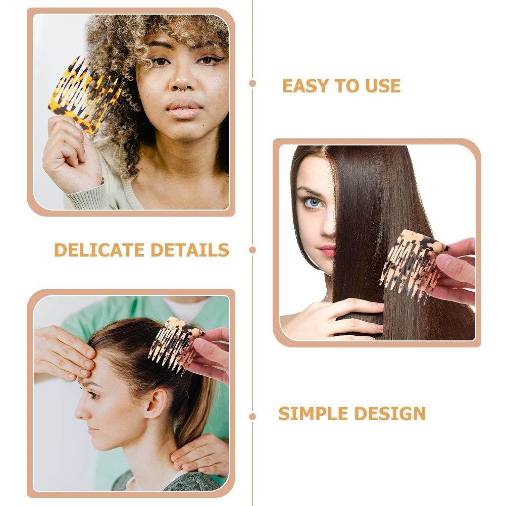 

2 Pcs Hair Comb French Clip Small Decorative Clips Side Combs for Women Clip-on