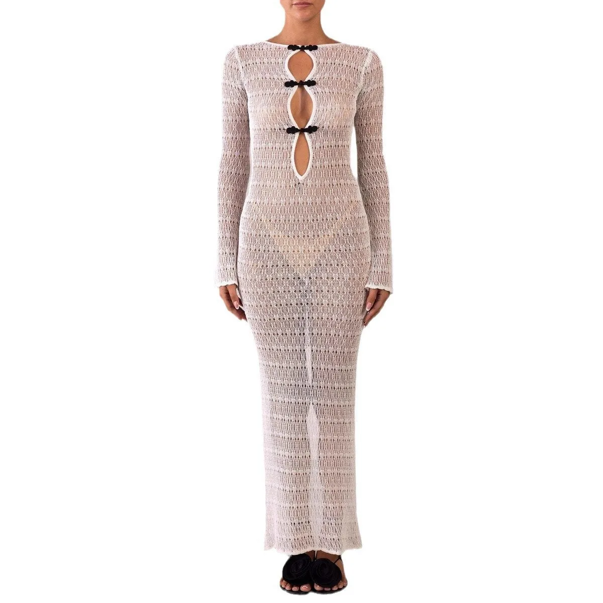 2025 długa spódnica z dziurką i rozcięciem koszula plażowa artystyczna sukienka długa, długość do podłogi, suknia wieczorowa z rybim ogonem bez pleców