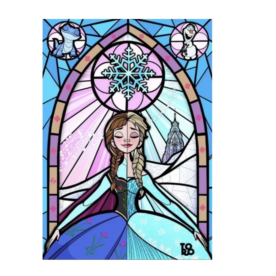 ألغاز ديزني فروزن إلسا وآنا كرتون/خشب 108/200/300/500/1000 قطعة ألغاز للبالغين ألعاب هدايا للأطفال