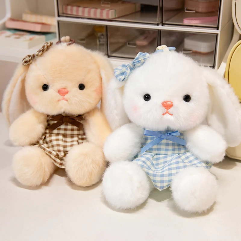 

Rabbit Plush Toys Dressing Rabbit Stuffed Pendant Squishy Home Decor Toys Adorably Keychain Car Key Holder Kawaii Birthday Gifts