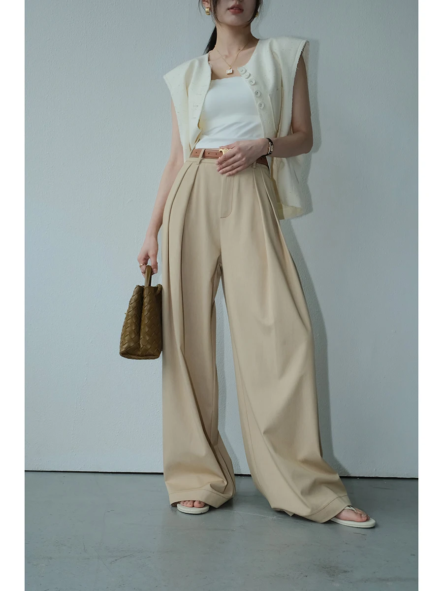 

Yum Star Wide Leg Pants Women's Loose Casual Straight Leg Trousers Slimming Effect Summer New Sle Commute Sle