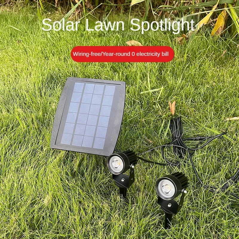 

Solar spotlights 2-in-1 outdoor waterproof double-head lighting Garden decorative lights automatically switch for courtyards