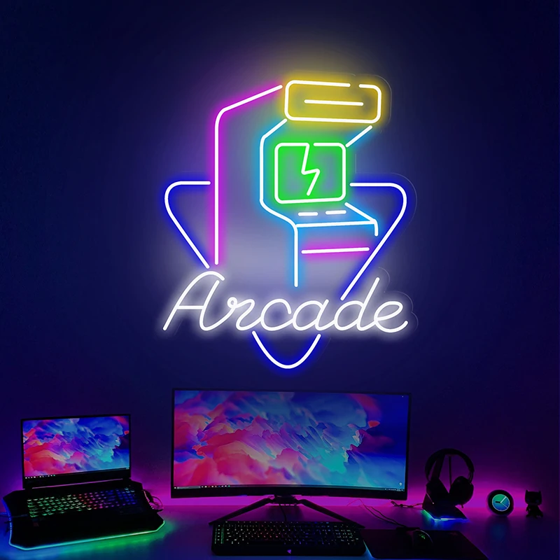 Arcade Game Neon Bord Speelkamer Slaapkamer Decor Borden Op Maat Winkel Bewegwijzering Business Logo Led Licht Party Bar Decoratieve Nacht