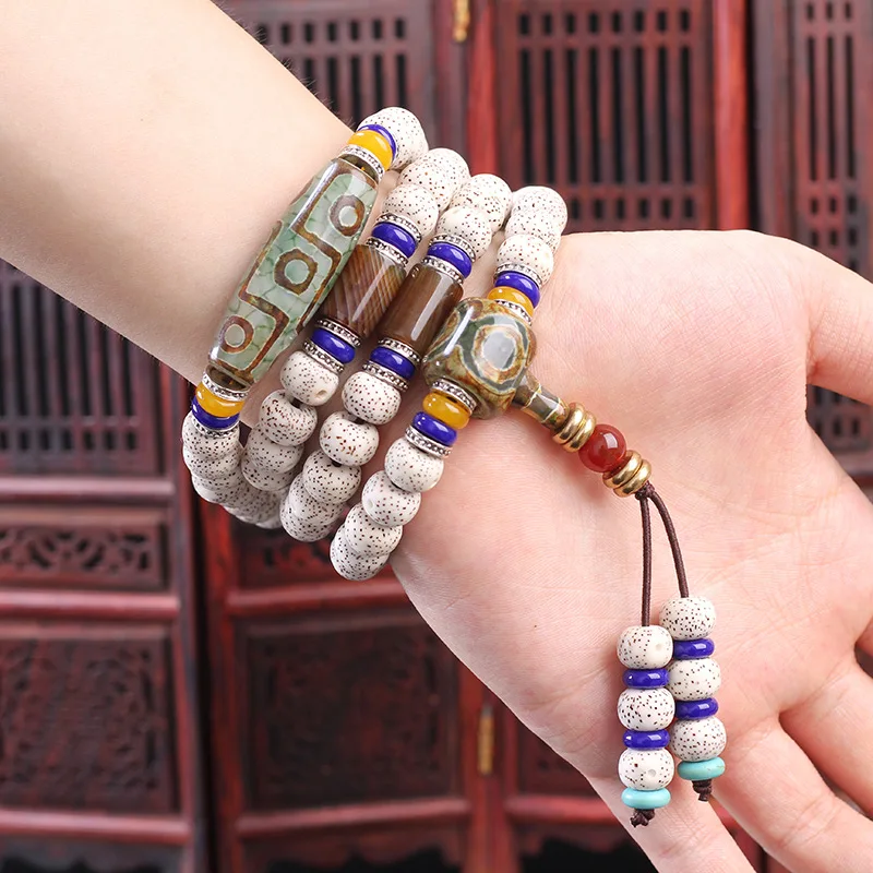 

108 Beads Hainan Xingyue Bodhi Bracelet Couple Lucky Buddhist Bead Bracelet Mori Style Unisex Necklace Jewelry Gifts