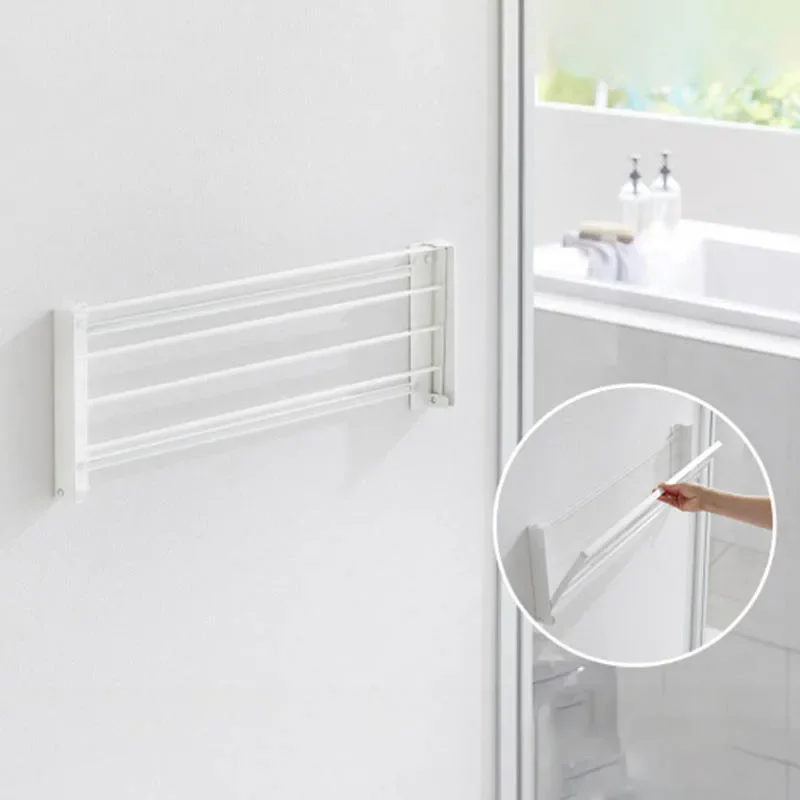 

Magnetic Adsorption Storage Rack Bathroom Foldable Towel Organizer Racks Portable Wall Mounted Clothing Organization Shelves