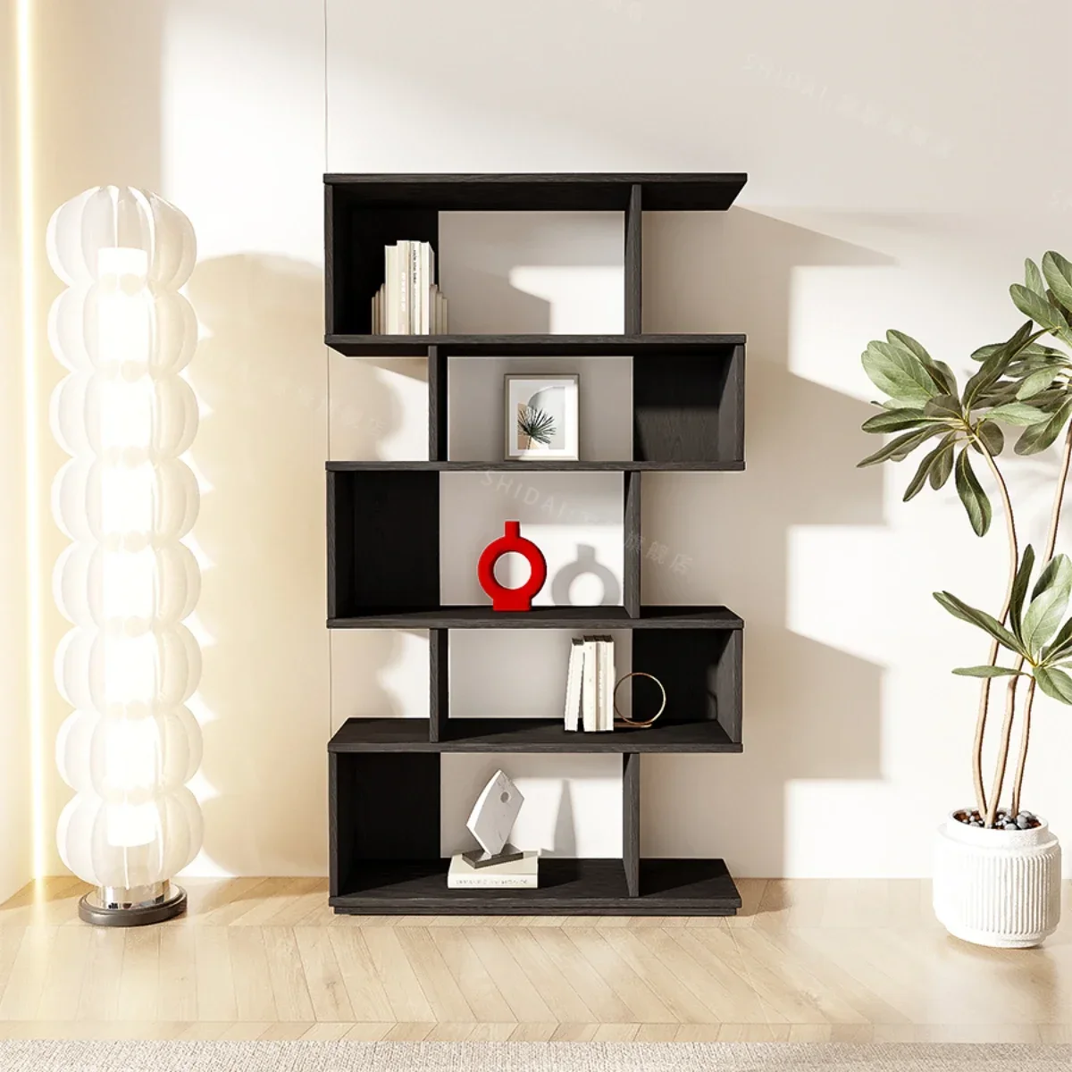 

Household Solid Wood Bookshelf Floor Japanese Style Shelf Bookcase Simple Locker Living Room
