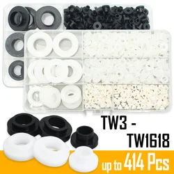 Black White T-type Nylon Stepped Washer Concave-Convex Thread Bushing Insulating Spacer Particle Step Washers M3-M16 for Screw
