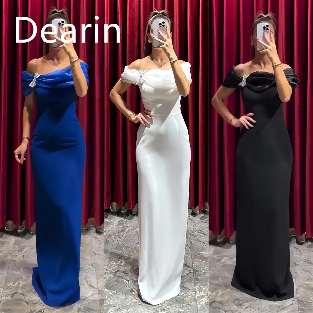 

Customized Formal Dress Dearin Off-the-shoulder Column Floor Length Skirts Vertically Bespoke Occasion Dresses Prom Evening Gown