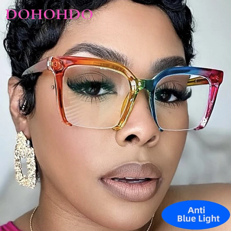 

Luxury Brand Designers Vintage Square Blue Light Blocking Sunglasses Women Men Optical Spectacle Protection Computer Eyeglasses