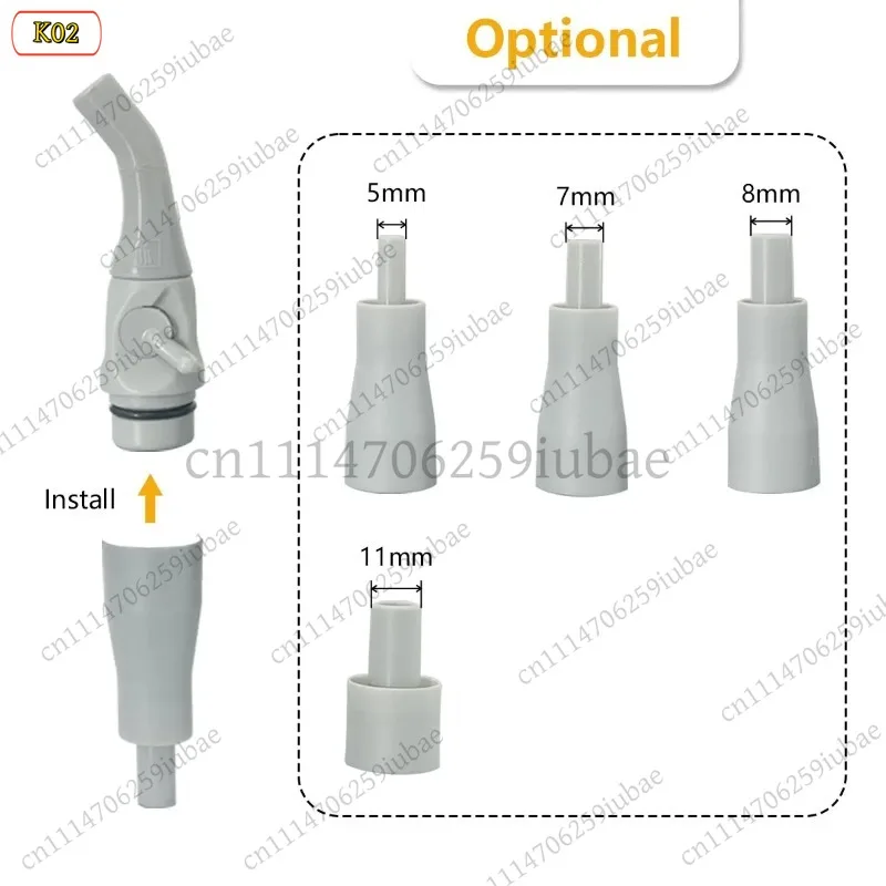 LJ_Autoclavable Weak Suction Handle for Dental Use, Universal Saliva Swivel Sucker Suction Head Tips Parts